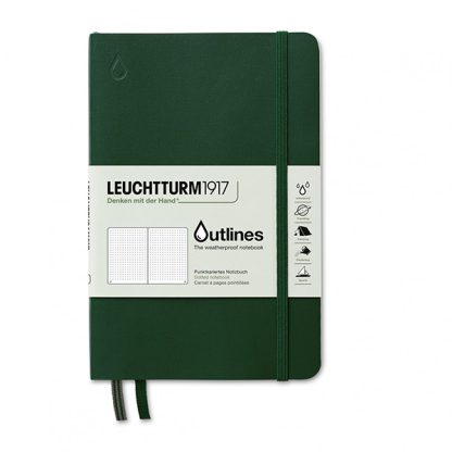 Leuchtturm Outlines vízálló notebook - A5, walden green