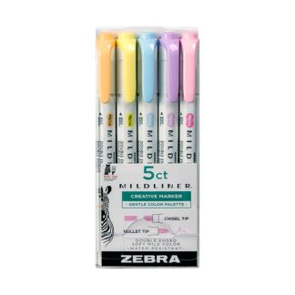 Zebra Mildliner szövegkiemelő készlet, 5 db - Pasztell színek