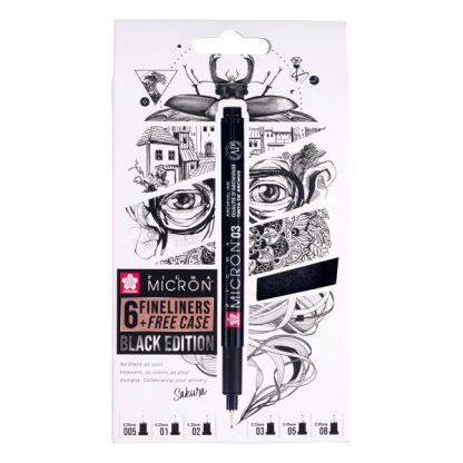 Sakura Pigma Micron toll Black Edition - 6 db-os készlet